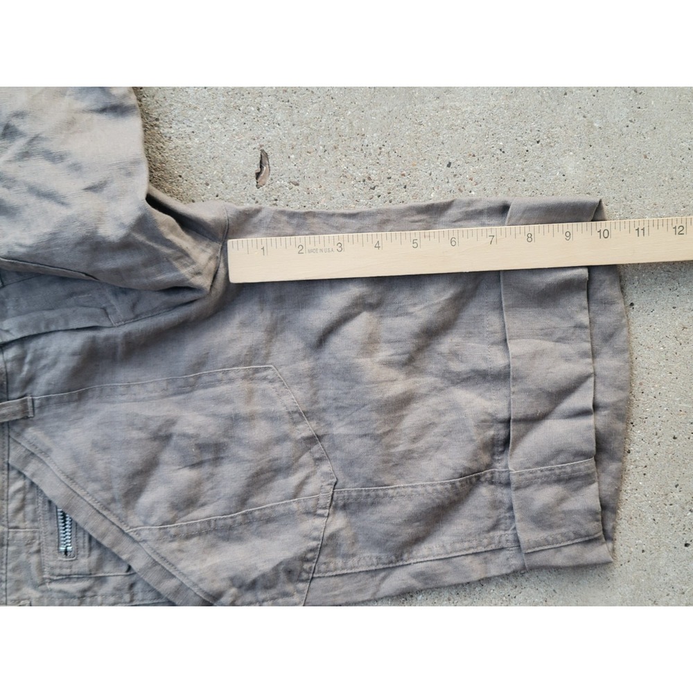 Gap Cargo Shorts Mid Rise Junior Size 1 Light Olive Green Outdoor Casual Linen - Picture 5 of 7